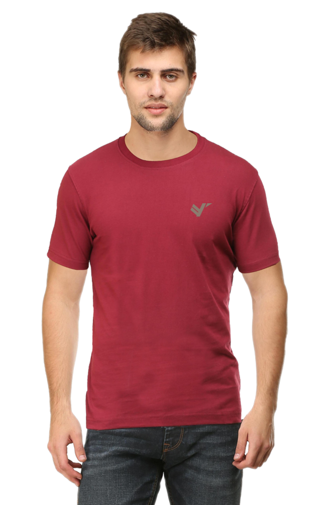 Men Classic Cotton Plain T-shirt Maroon