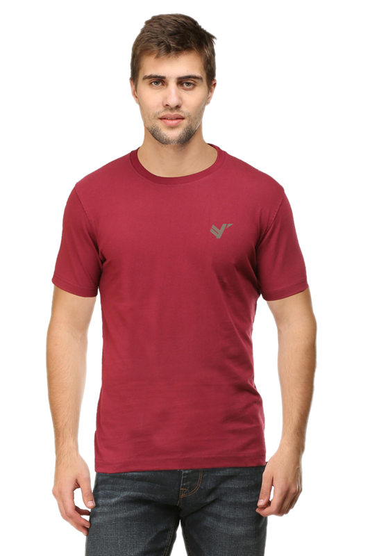 Men Classic Cotton Plain T-shirt Maroon