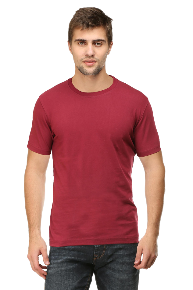 Men Classic Cotton Plain T-shirt Maroon