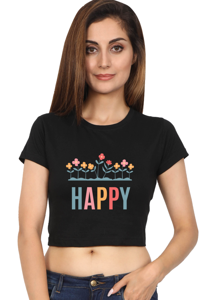 Women Crop Top - HAPPY PRINT