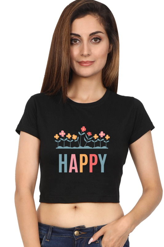 Women Crop Top - HAPPY PRINT