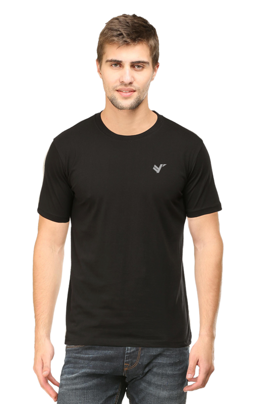 Men Classic Cotton Plain T-shirt Black