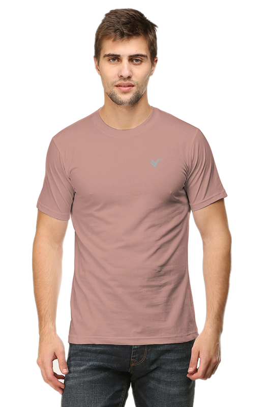 Men Classic Cotton Plain T-shirt Mushroom Brown