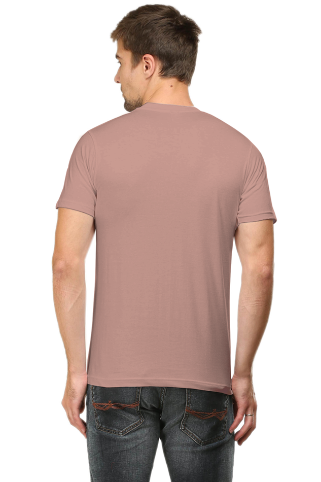 Men Classic Cotton Plain T-shirt Mushroom Brown