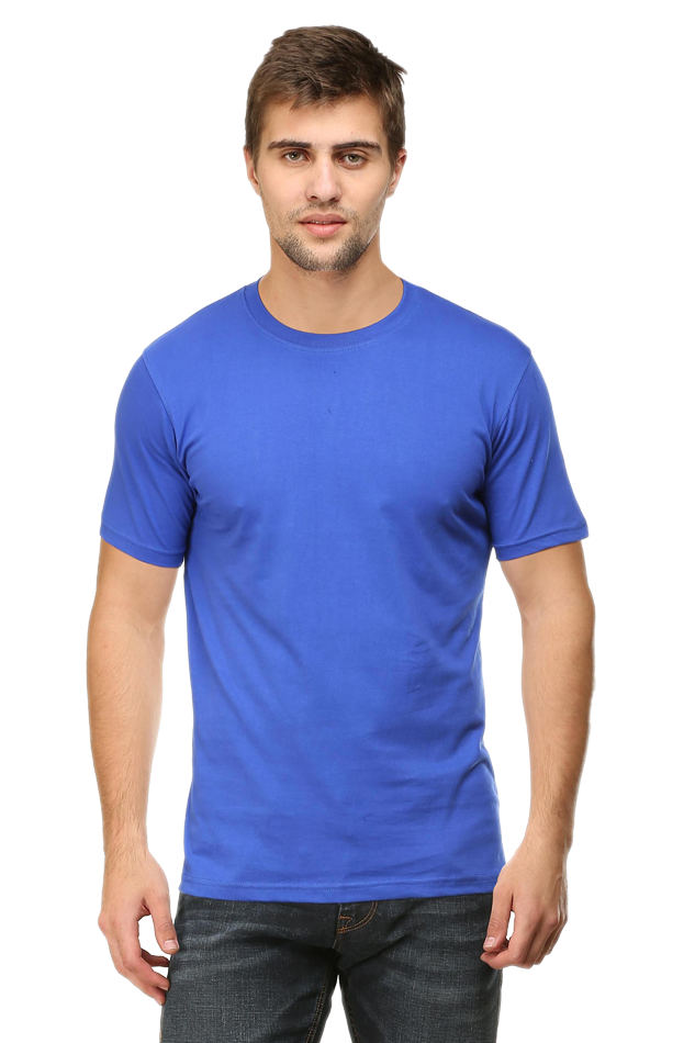 Men Classic Cotton Plain T-shirt Royal Blue