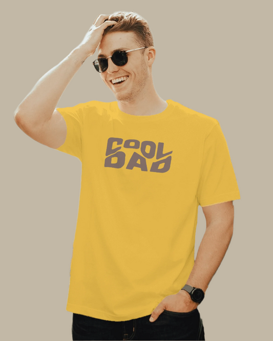 Men Classic Cotton Printed T-shirt Yellow