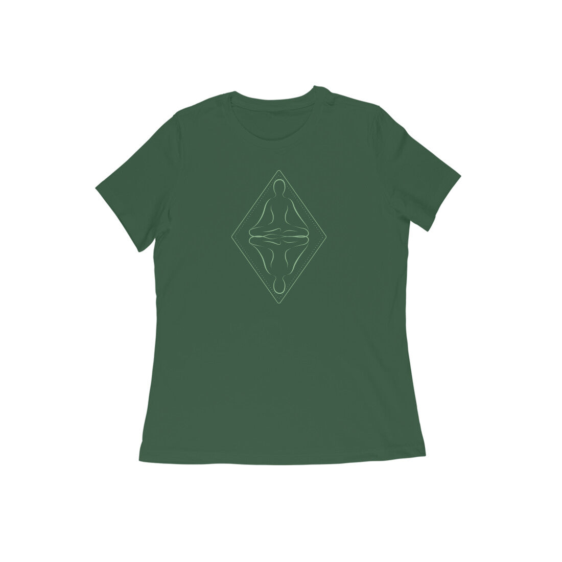 Women Classic Printed T-shirt Olive Green